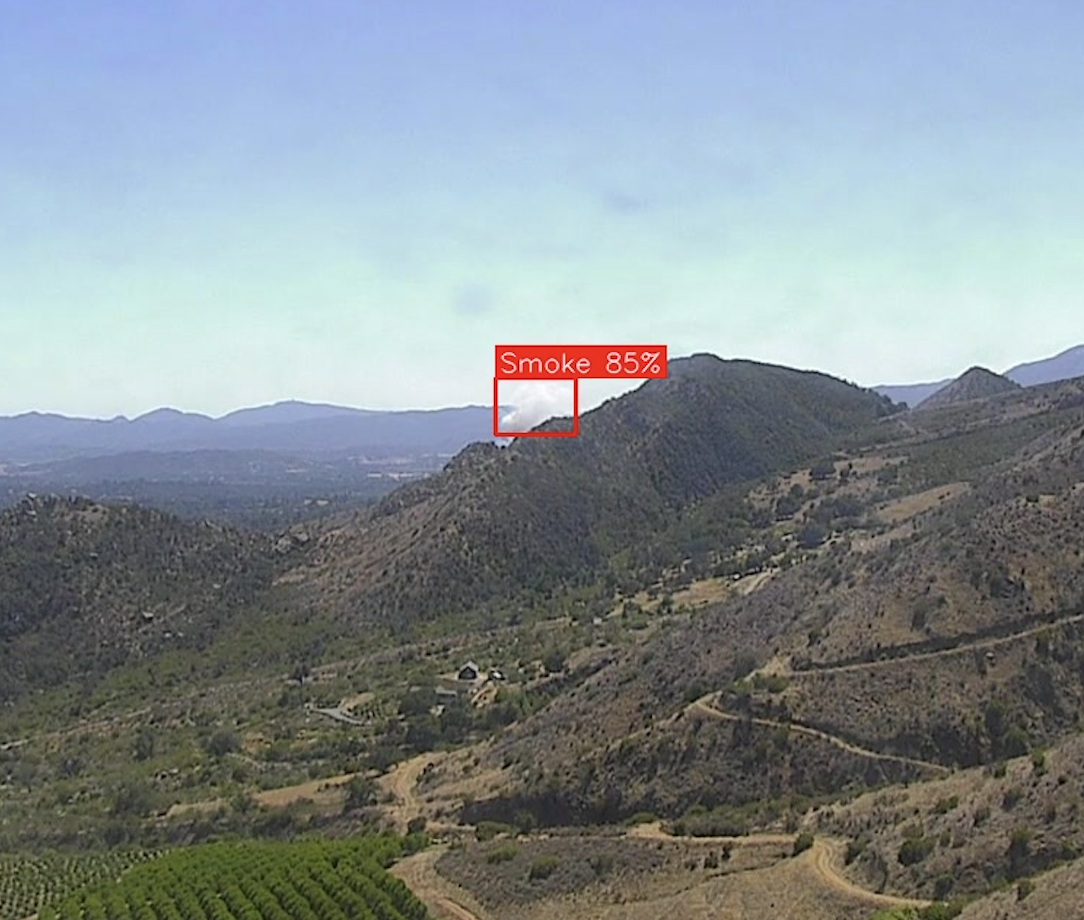 Wildfire smoke detection — distant plume