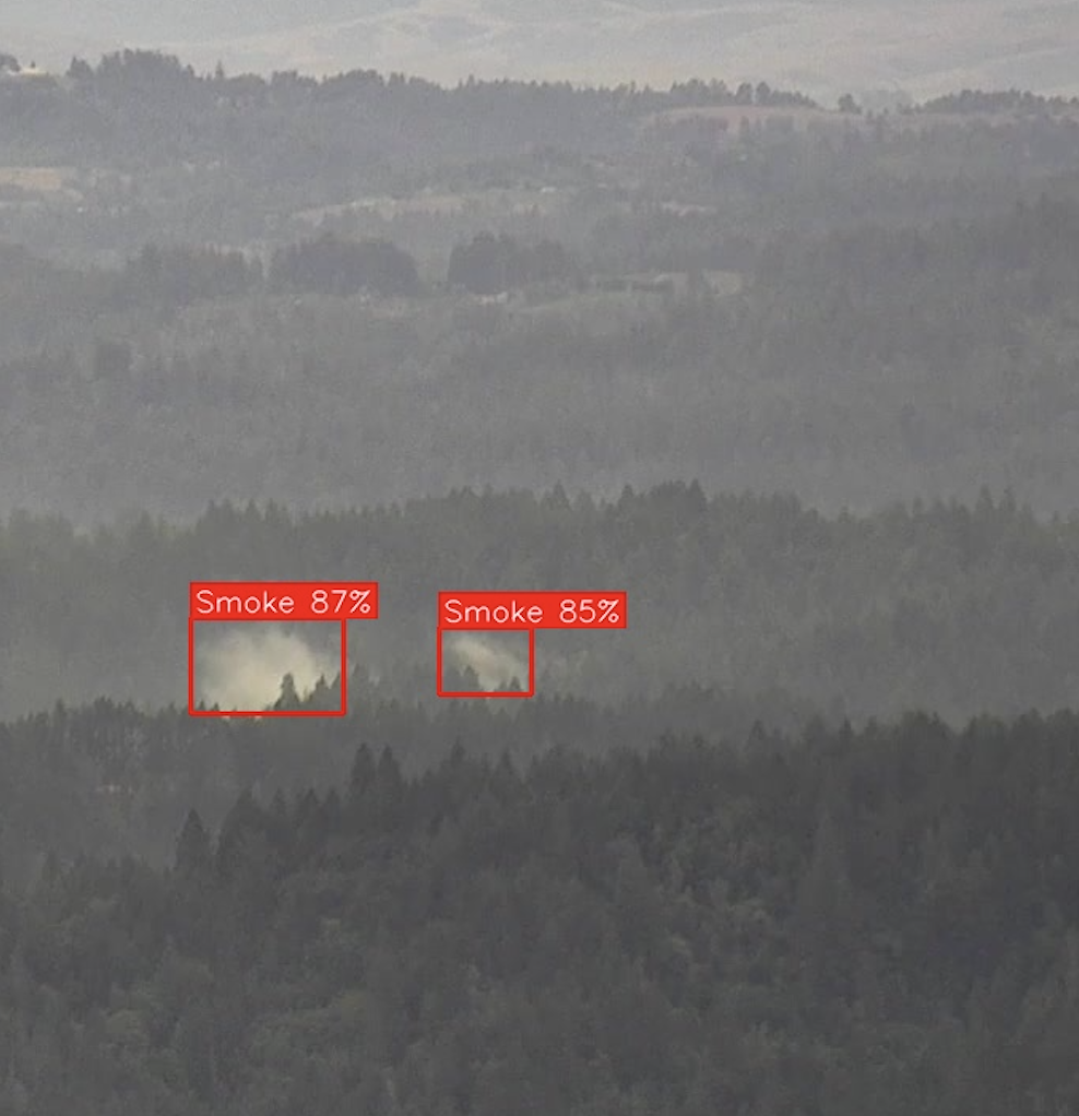 Wildfire smoke detection — hillside smoke
